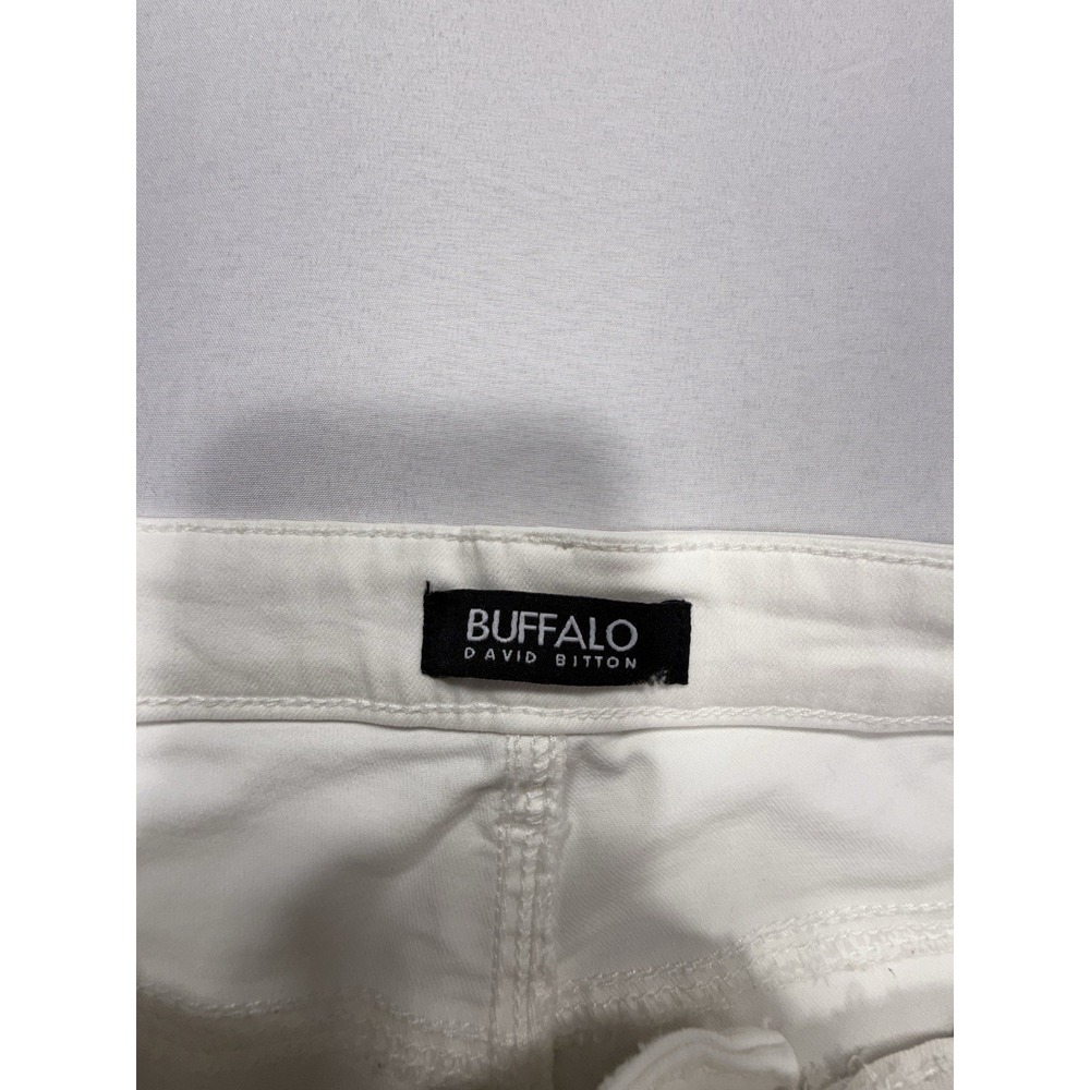 Buffalo David Bitton Women's Capri Jeans White Mid-Rise Stretch 5-Pocket 12 - Picture 3 of 8